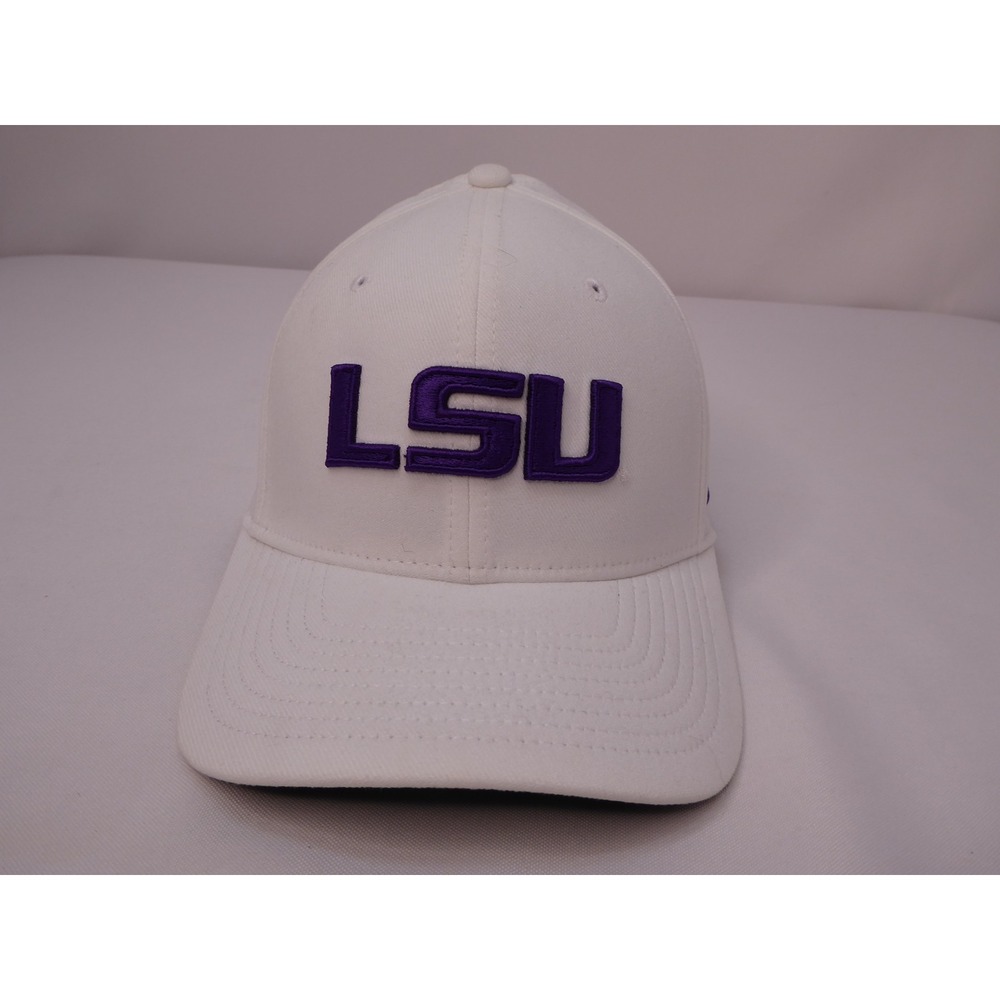Nike LSU Tigers Classic99 Dri-FIT Hat White Purple Embroidered Cap Mens L XL